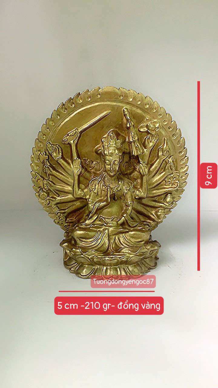 Tượng đồng Phật chuẩn đề cao 9 cm
