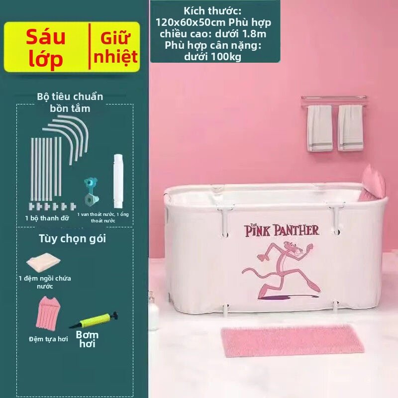 CHIZHIDU | Bồn Tắm Gấp Gọn Cỡ Lớn cho Người Lớn và Trẻ Em