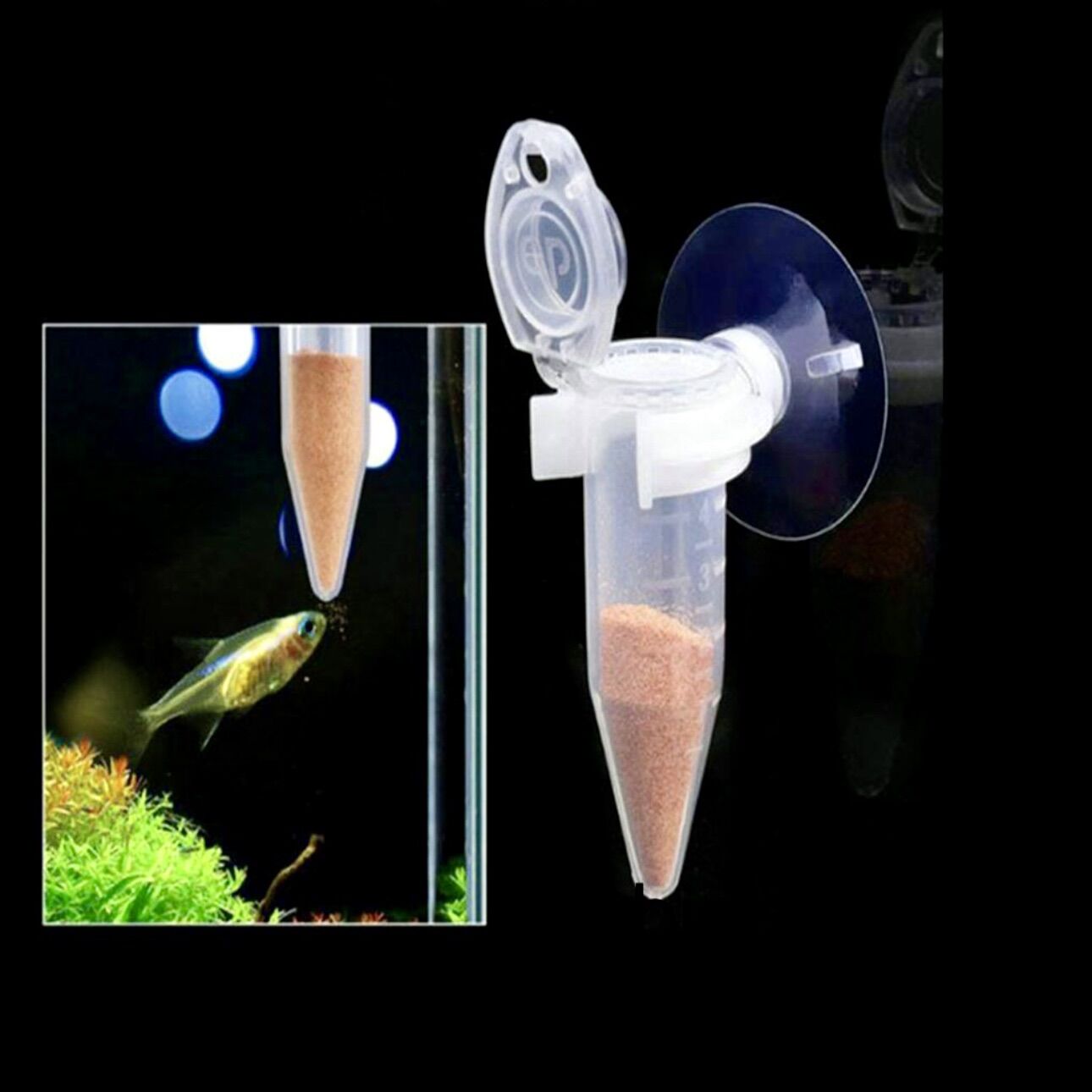 Phễu nhỏ giọt Artemia cho cá ăn - Hít hồ kính