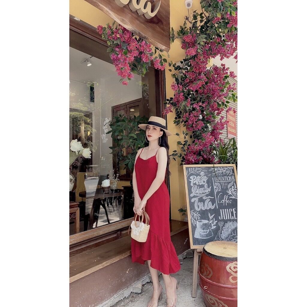 Đầm bầu 2 dây mùa hè cực xinh