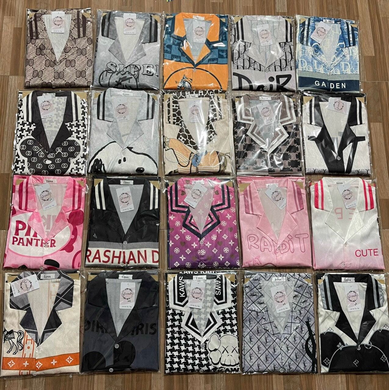 Đồ bộ pijama lụa xước nữ thương hiệu size từ 40 đên 62kg
