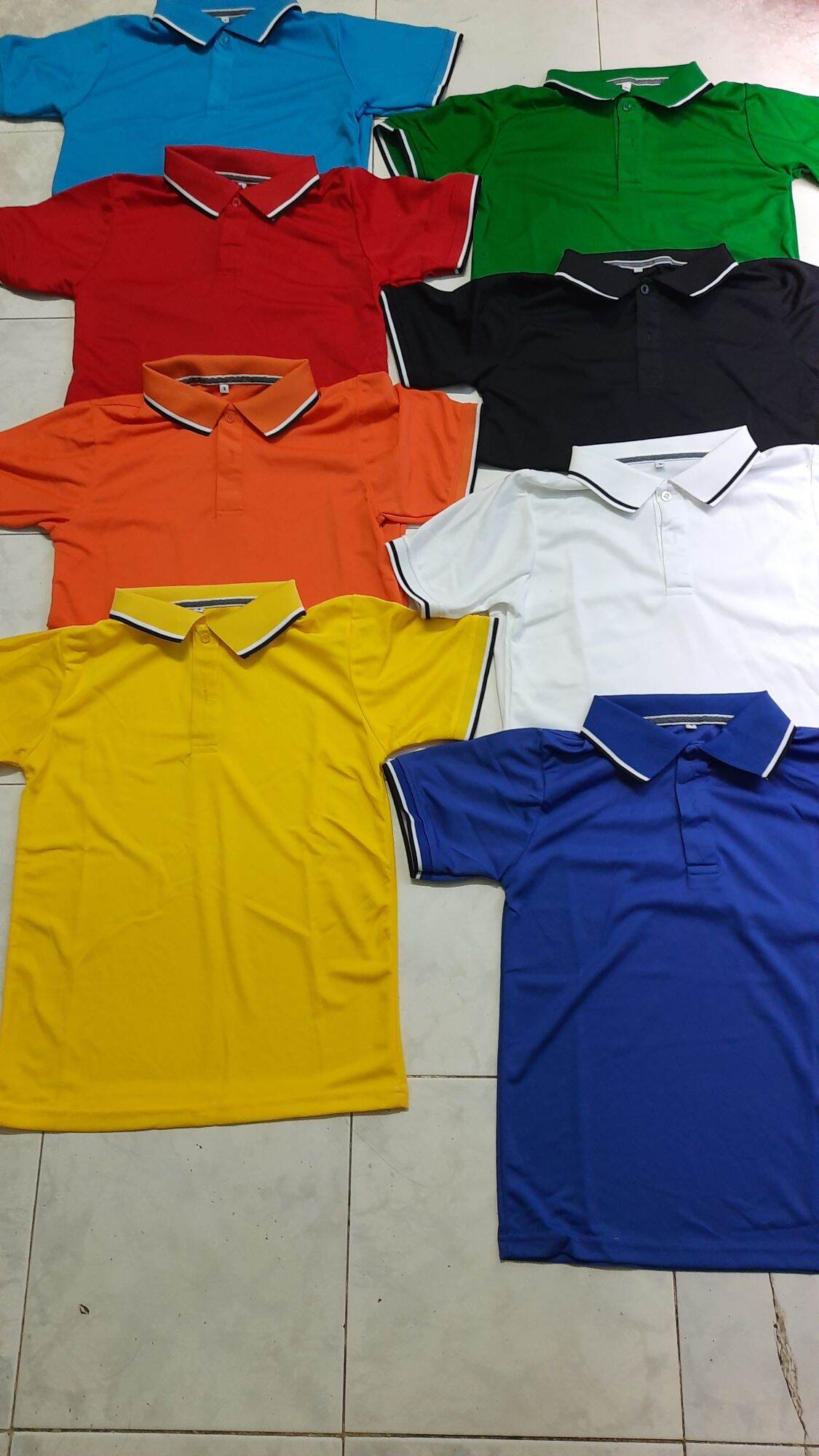 áo thun suông poly 2 sọc