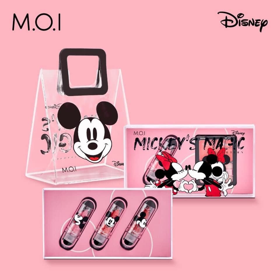 Combo 2 sản phẩm son dưỡng Mickey magic Milk và phấn má hồng