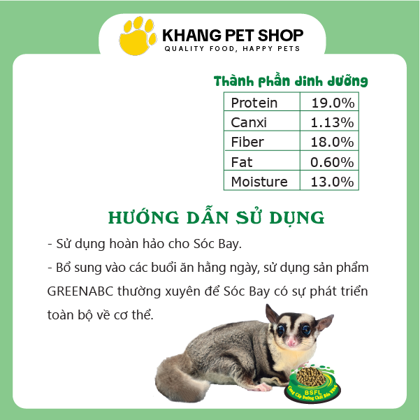 Thức ăn SÓC BAY - Sugar Glider
