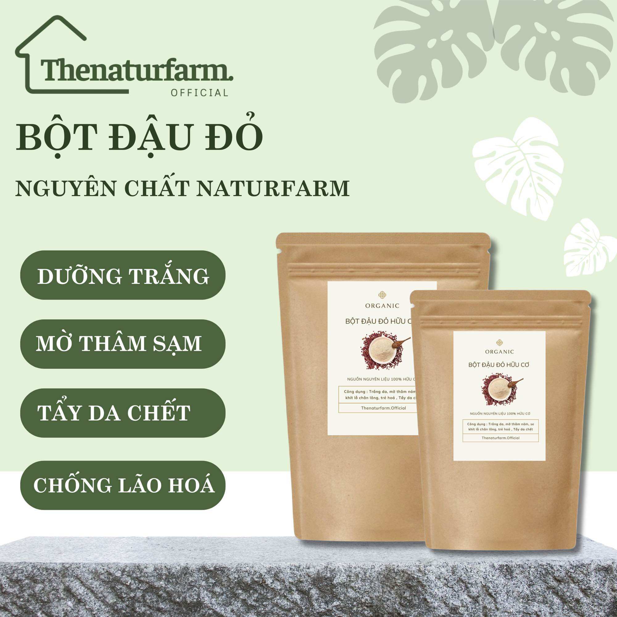 Bột đậu đỏ nguyên chất Organic 100gr - trắng da mờ thâm giảm mụn trẻ hoá