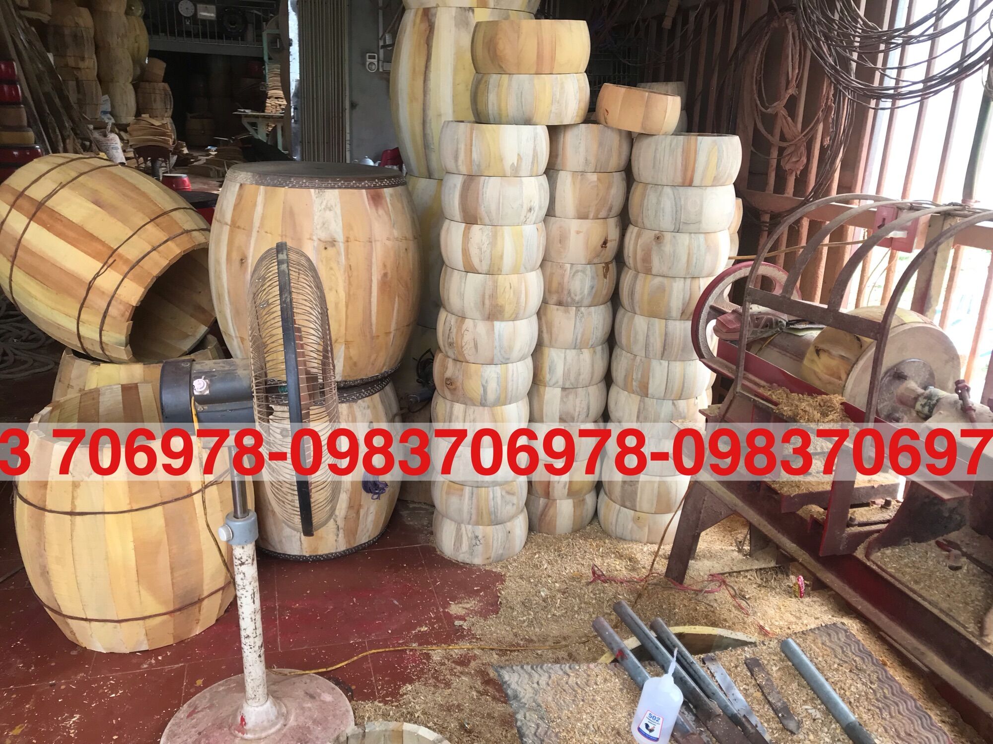 Trống gỗ hát chèo- trống trẻ e(đk:20x12)