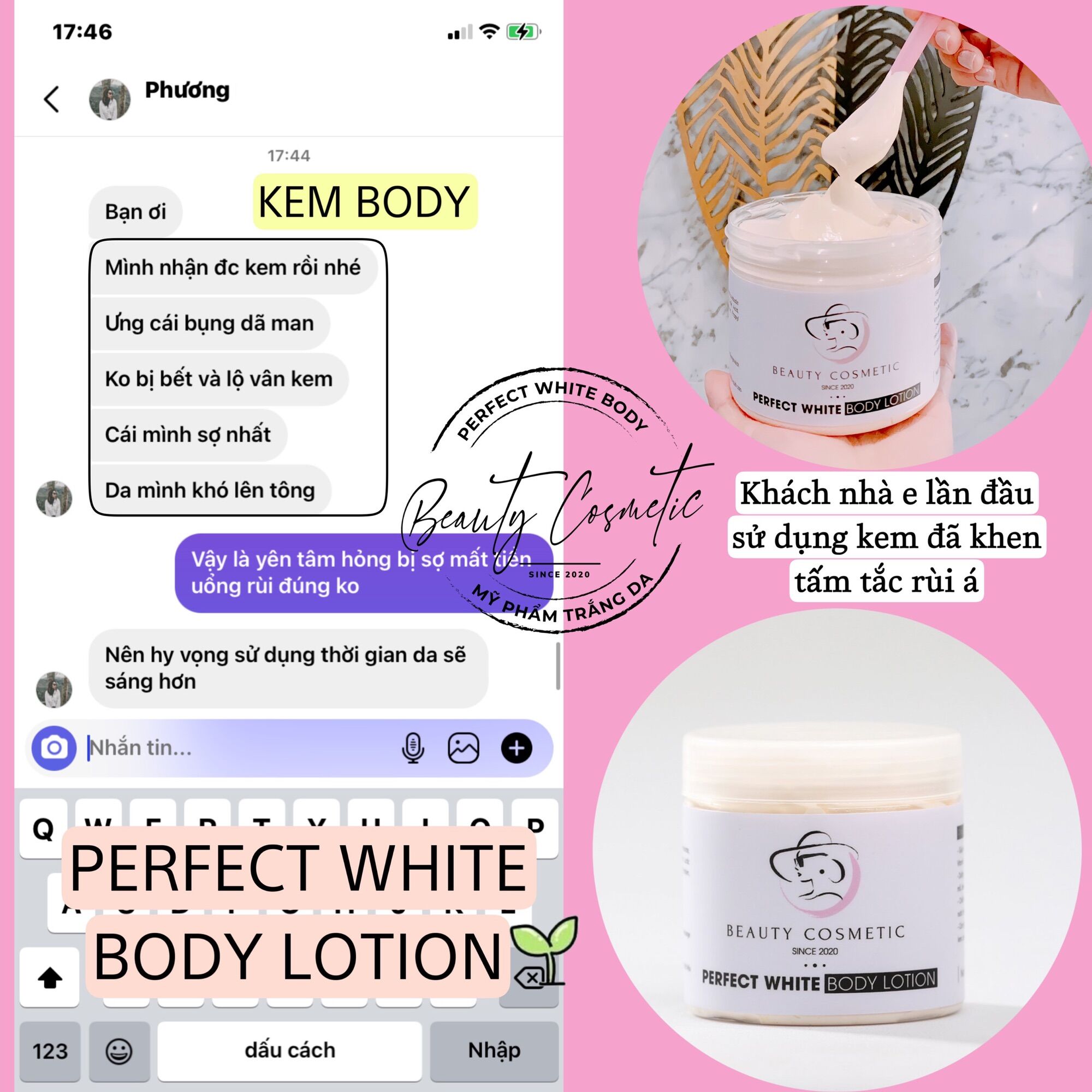 [200GRAM] KEM DƯỠNG TRẮNG DA PERFECT WHITE BODY LOTION