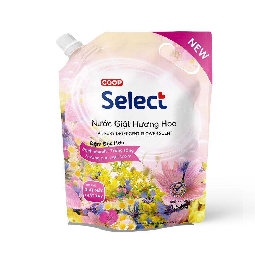 Nước giặt hương hoa Coop Select đậm đặc hơn túi 3,5L