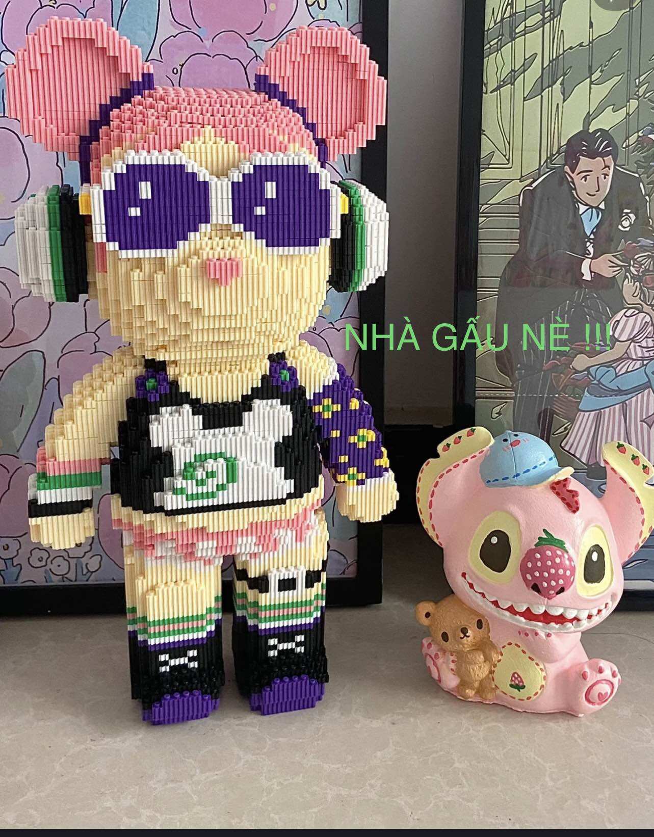 [TẶNG BÚA 🔨 ] MÔ HÌNH LẮP RÁP GẤU BEARBRICK SIZE 45CM/MÔ HÌNH LẮP RÁP CỠ LỚN