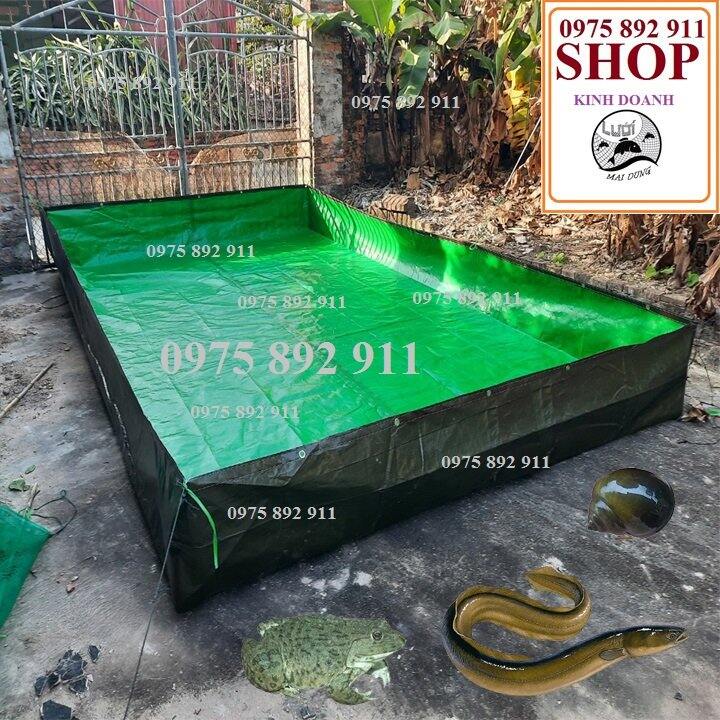 Bể bạt nuôi ốc ếch cá lươn 8x4x1 xanh bộ đội