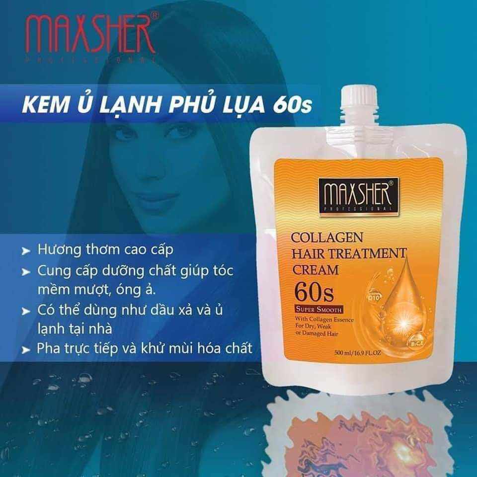 Kem Ủ Lạnh Phủ Lụa Tóc 60S Maxsher 500ml