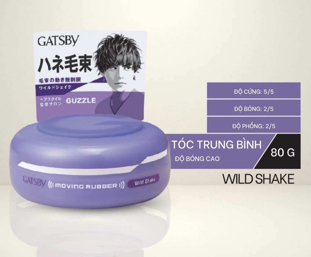 Sáp Wax vuốt tóc nam Gatsby Moving Rubber NHẬT 80g