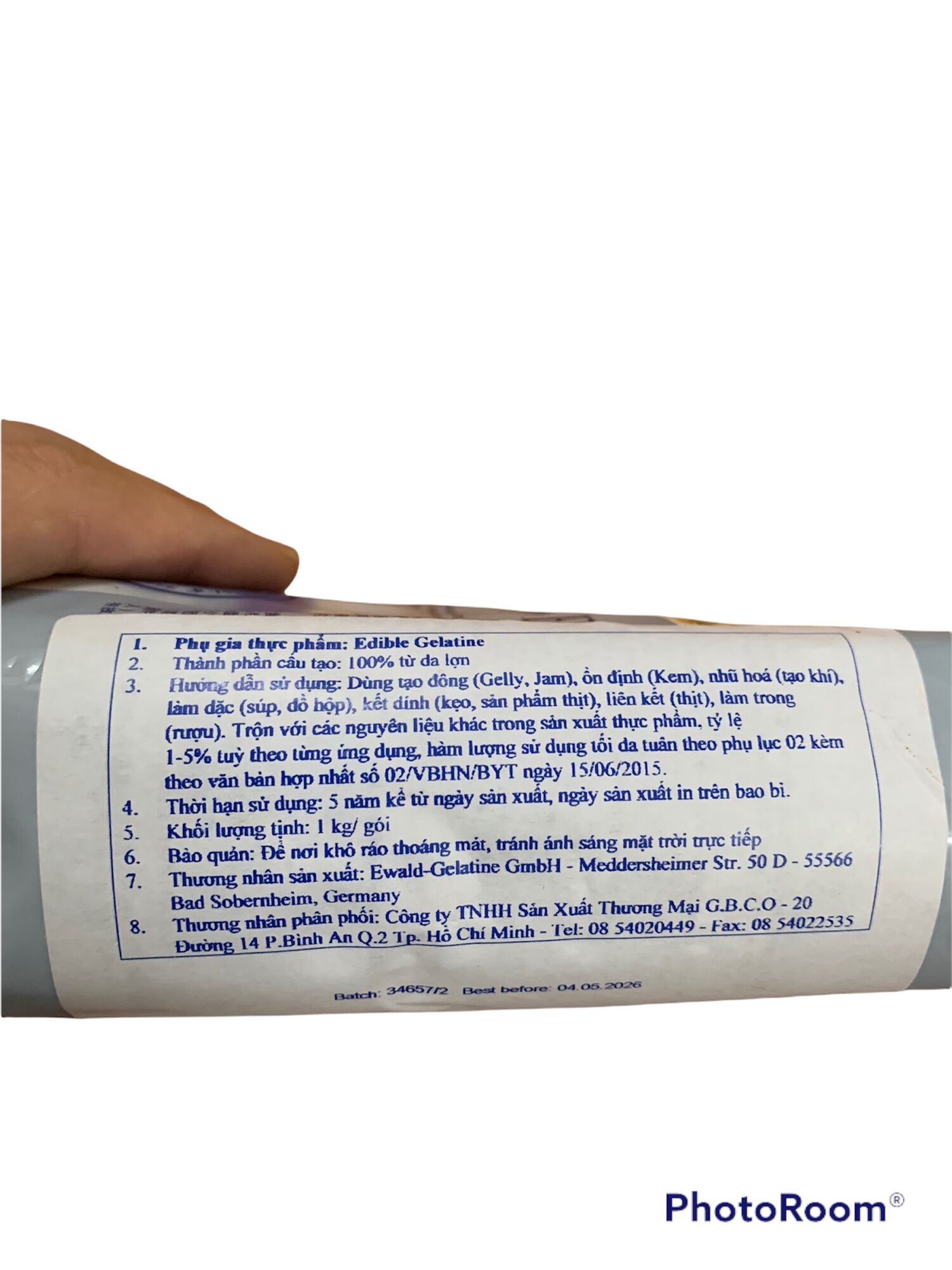 Bột Gelatin Edward Đức (chiết lẻ túi 100gr)