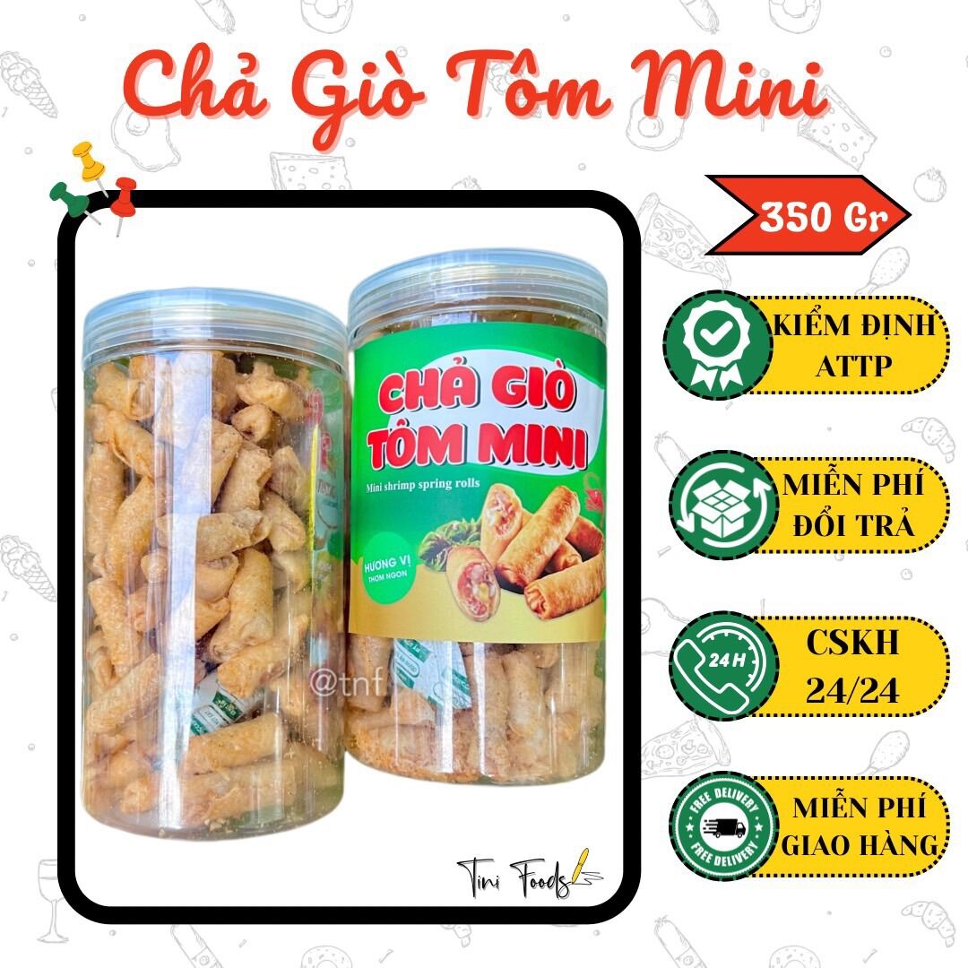 Chả giò tôm mini sấy giòn ăn liền 350gr