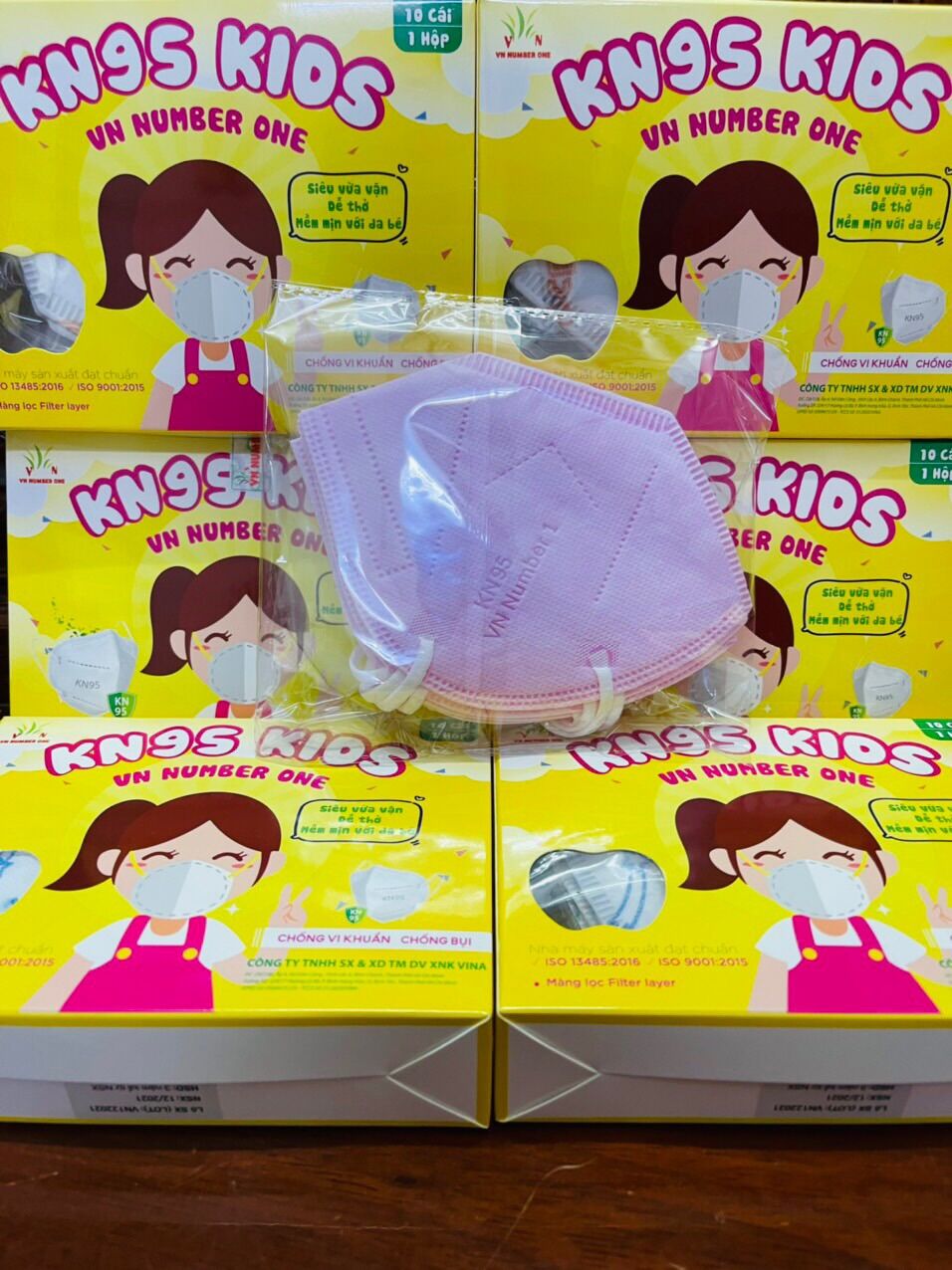 Khẩu trang Kn95 Vn Number One Trẻ Em( 4 lớp )( hộp = 10 cái)