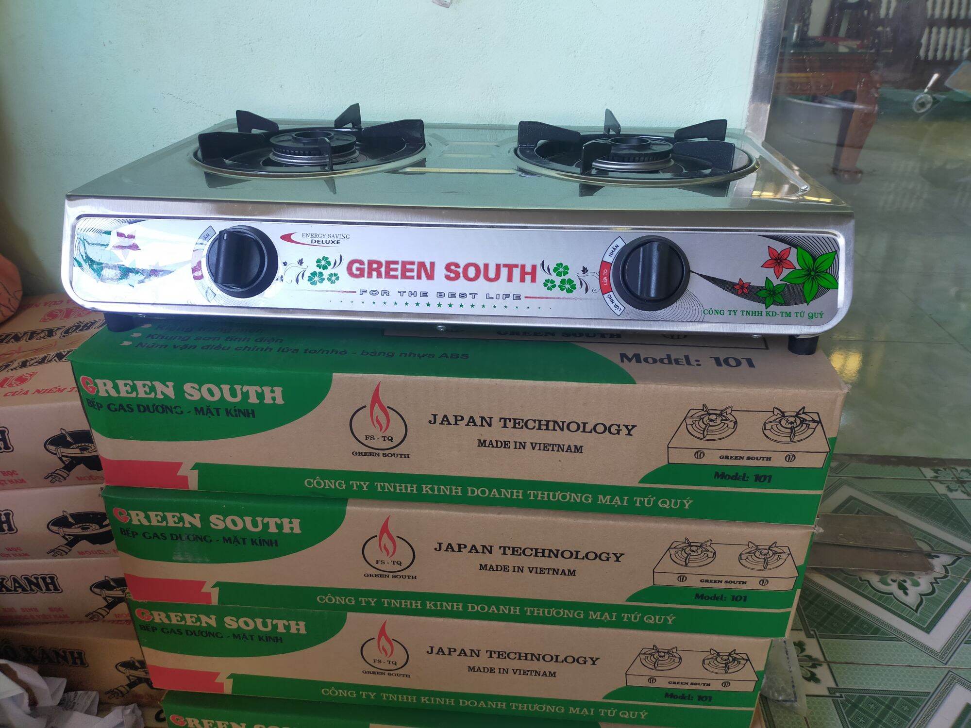 Bếp Gas đôi mặt inox