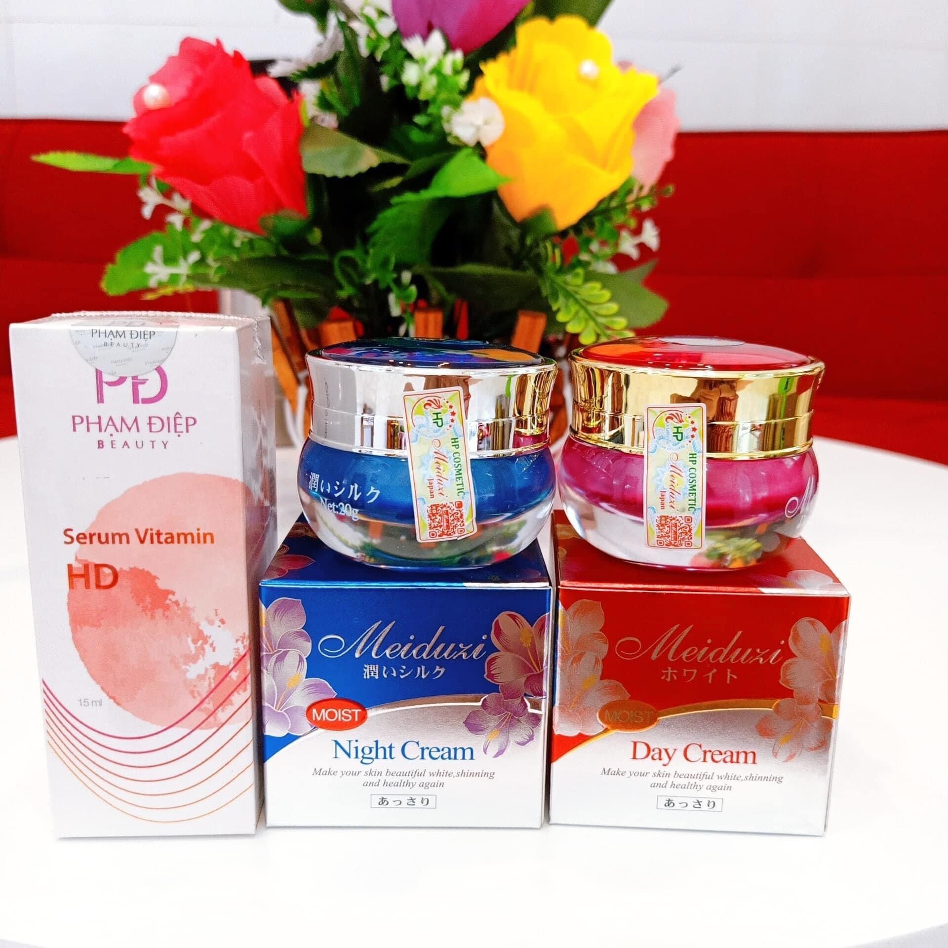 Bộ kem meiduzi nhật bản ngày đêm và serum