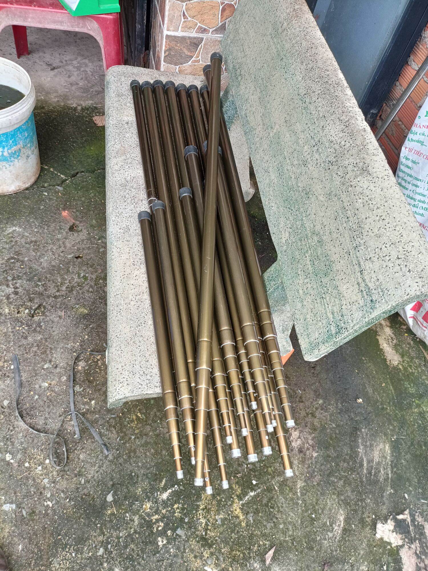 Sào nhôm (7+) 7m ( sào treo chim) sào dầy 1.2 li.( tặng áo Sào dây đeo +móc)