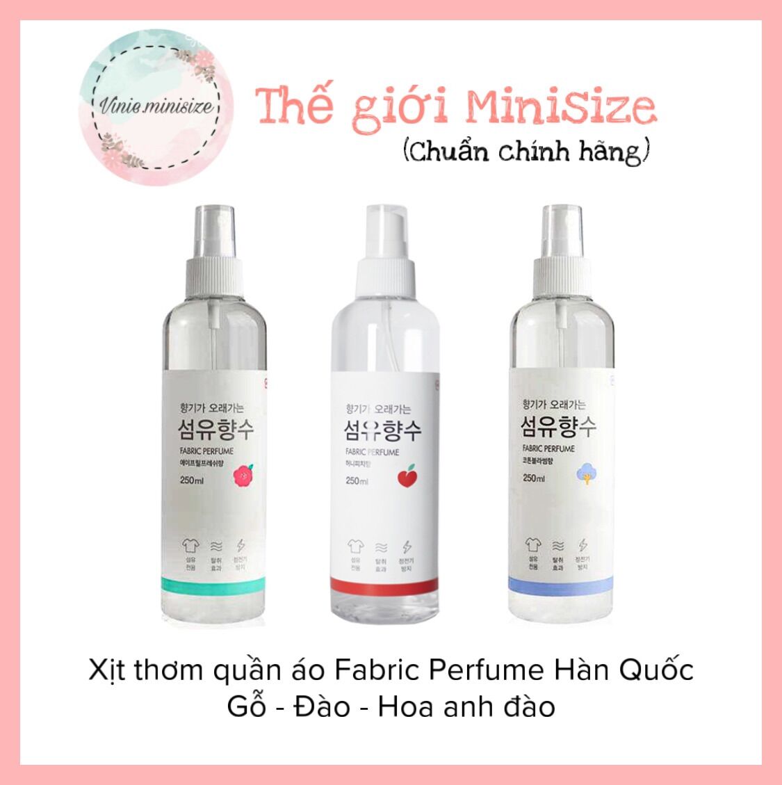Xịt thơm quần áo Fabric Perfume Hàn Quốc | Vinie.minisize