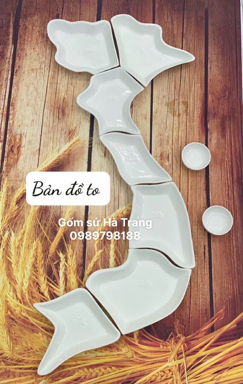 Bộ đĩa chữ s Việt Nam gốm sứ Bát Tràng cao cấp
