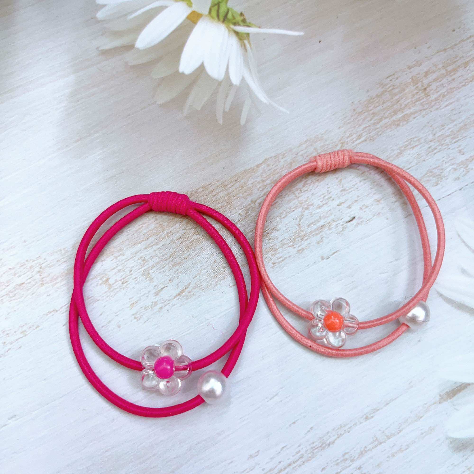 Set 100 dây cột tóc Hoa ngọc 2 mix đủ màu dễ thương Morish