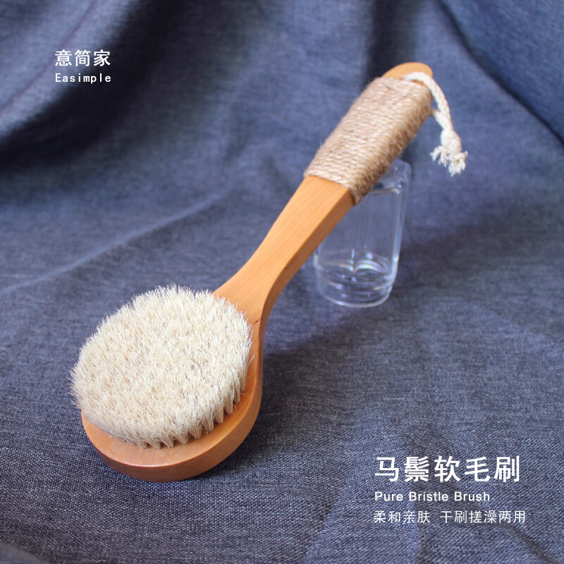 Bàn chải khô bàn chải lông heo bàn chải tắm cơ thể bàn chải dài bàn chải chà lưng bàn chải mỡ xám
