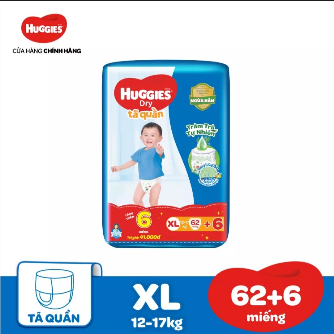 Tả quần huggies tràm trà size xl62+6 chính hãng