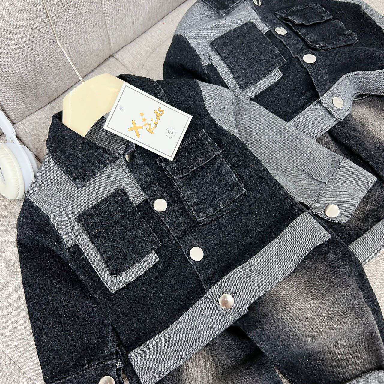 A5-Set bộ jean sơ mi dài bé trai 9-26kg