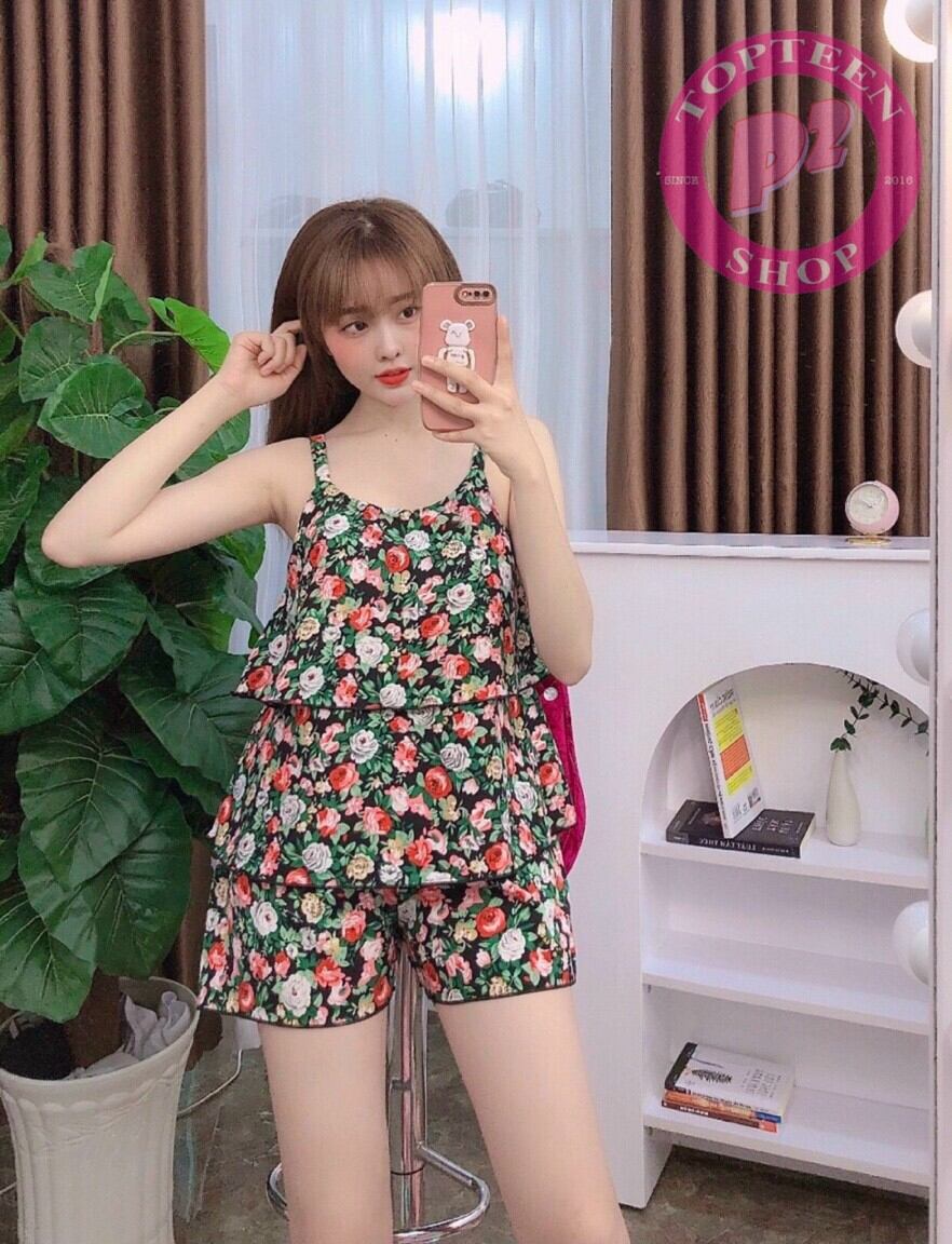 Đồ Bộ Lụa 2 Lớp Cho Nữ Mặc Nhà