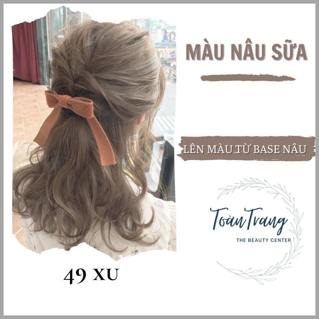 Combo nhuộm tóc nâu sữa kèm oxi và gang tay