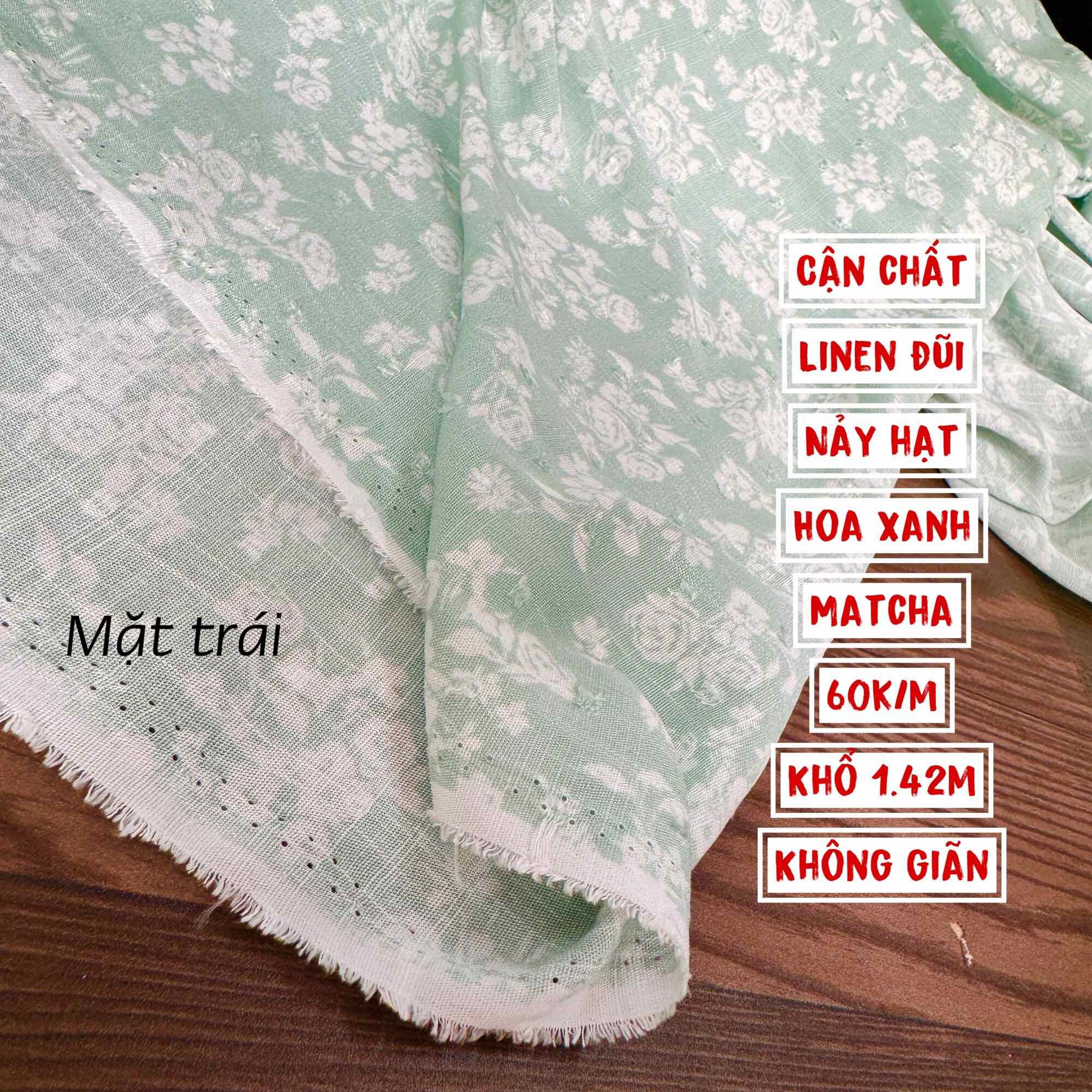 Vải linen rayon xuất dư kẻ -hàng dày dặn-may quần- áo váy không cần lót