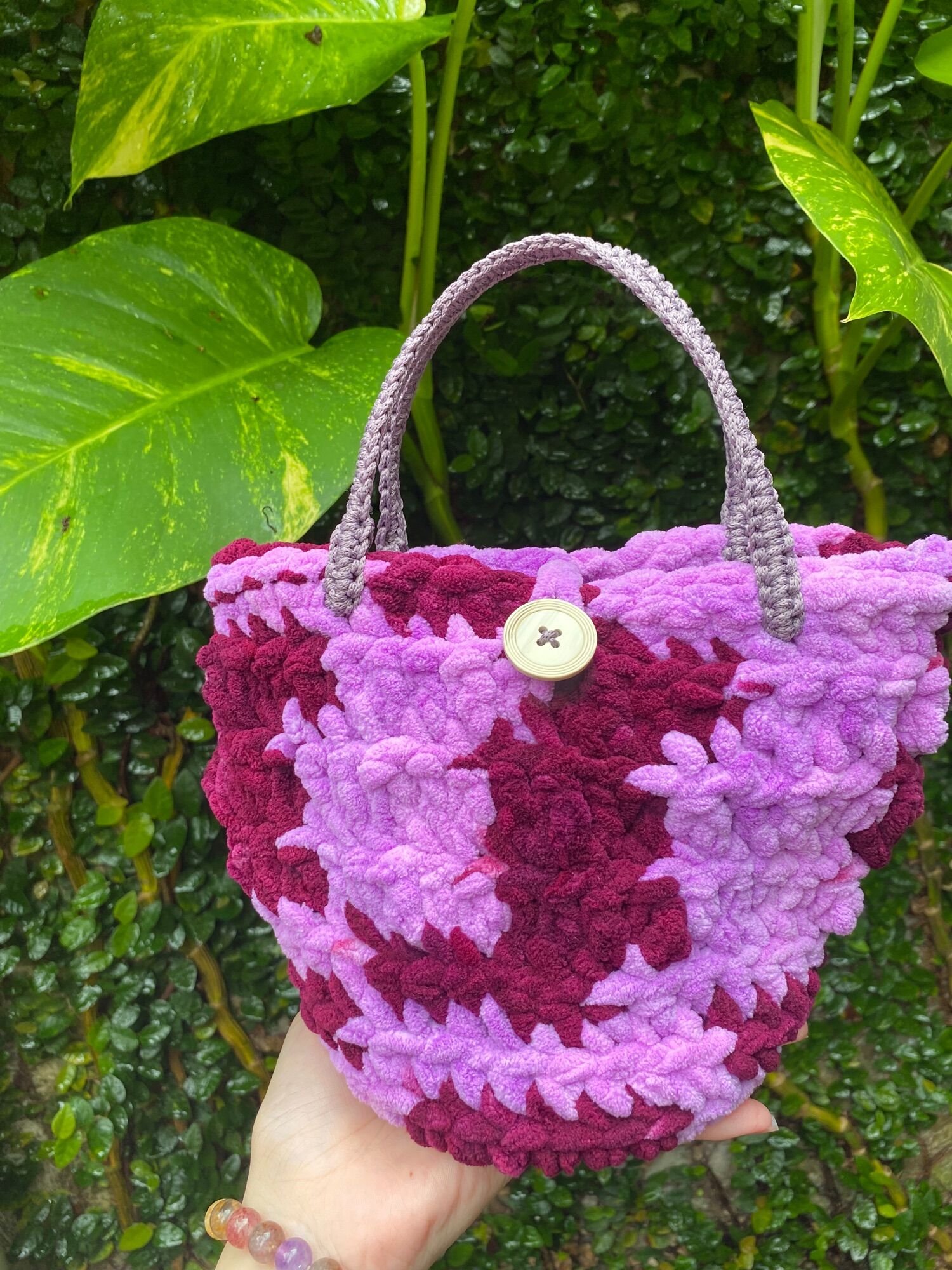 Túi xách tay handmade len nhung đũa mềm mại