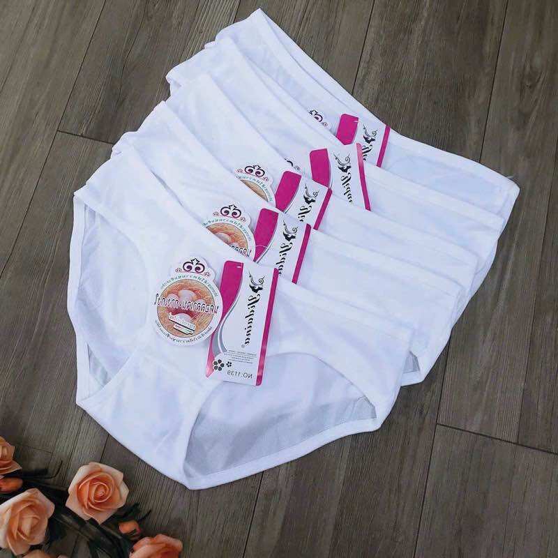 Set 5 Quần Lót Thái Lan Màu Trắng Cho Học Sinh Dưới 55kg