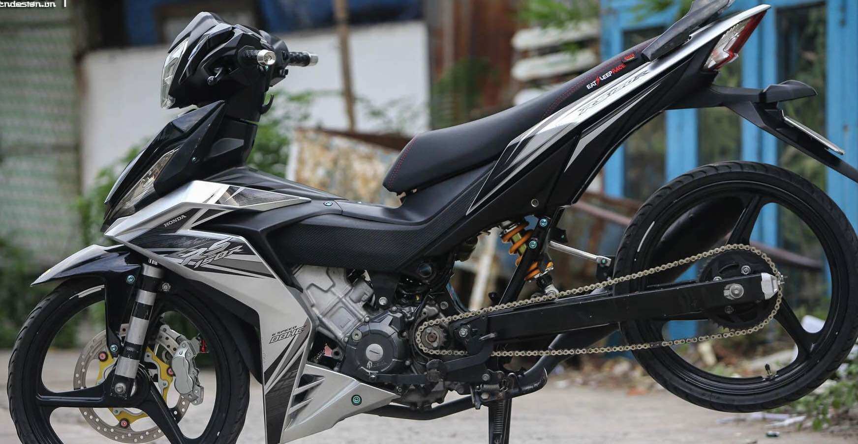 Tem rời dán xe winner v1 mẫu chữ rs 2023 trắng đen xám cực chất, tem cao cấp 3 lớp không bay màu