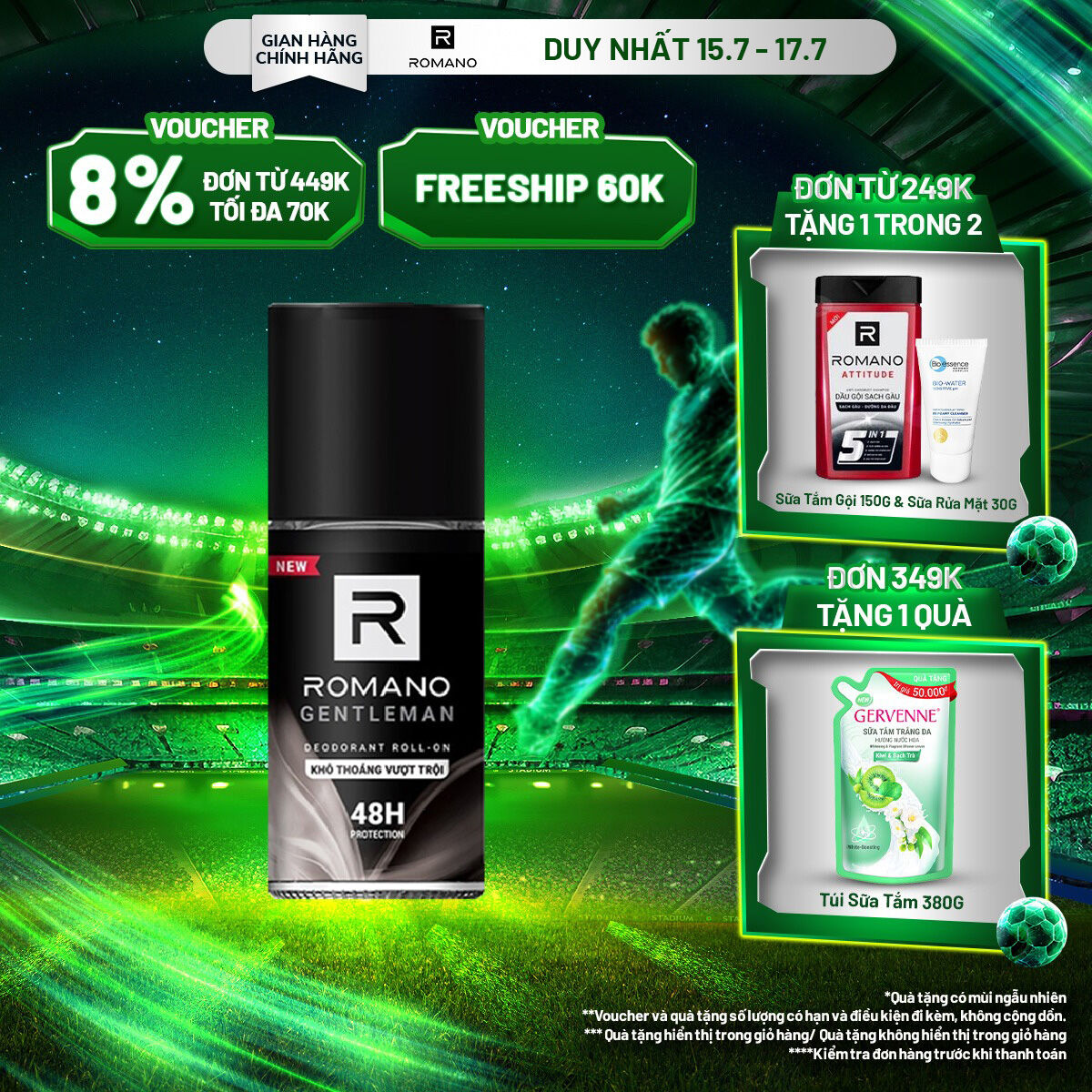 Lăn khử mùi Romano Gentleman 50ml