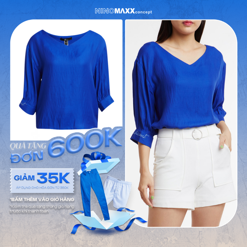 Ninomaxx 1911039 brand women's fashion casual N & M half sleeve shirt tops blouse