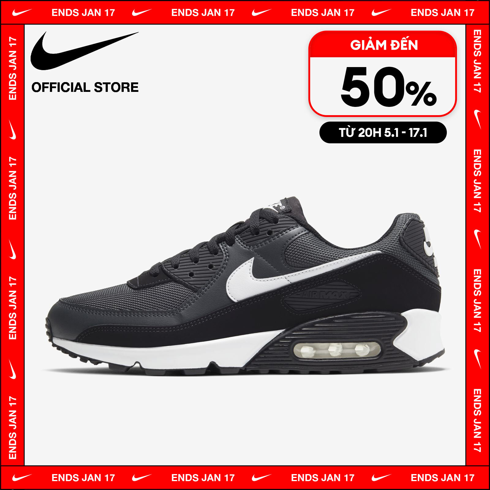 [TỪ 15-17.1 I VOUCHER 20%] Giày Thể Thao Nike Men's Air Max 90 Shoes - Iron Grey