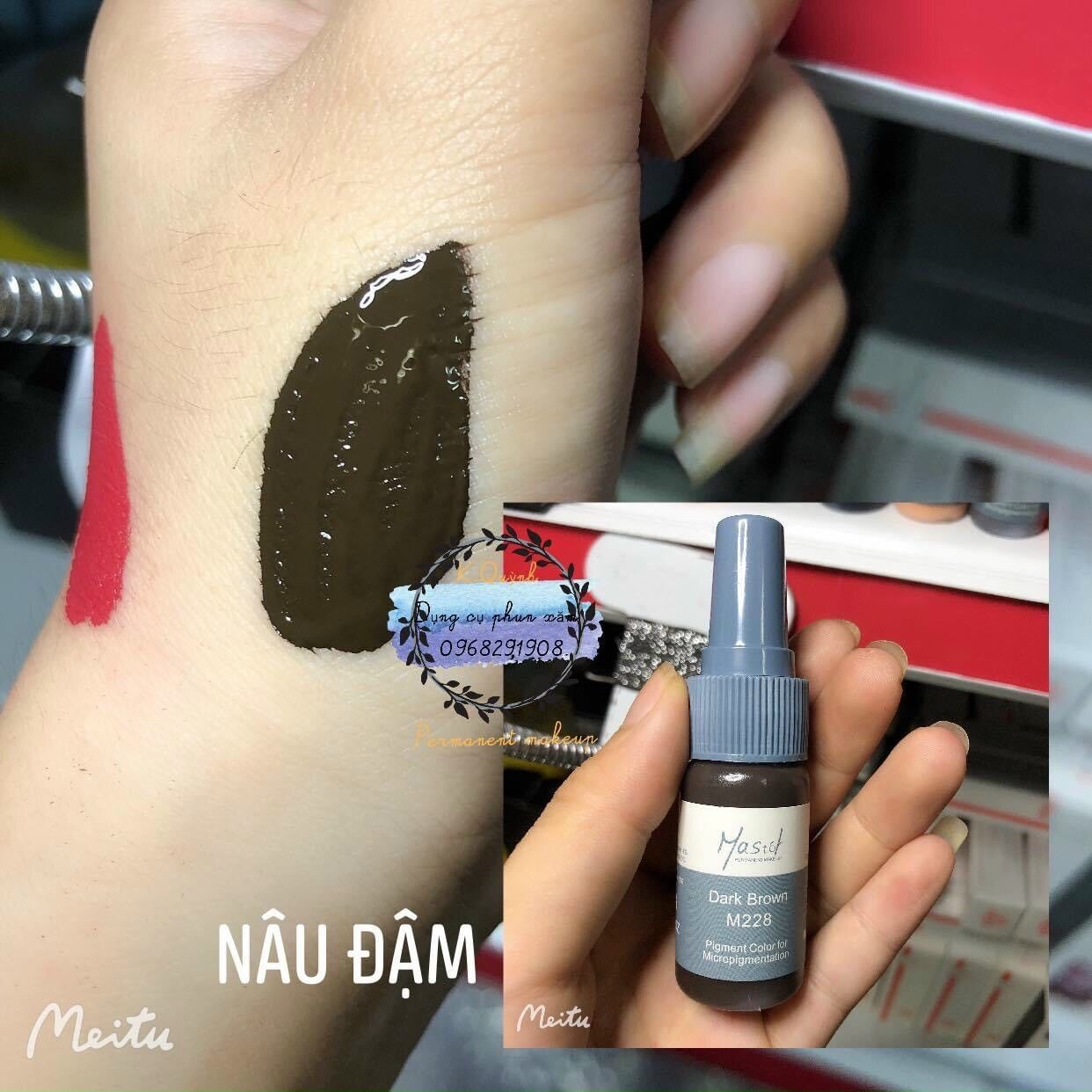 Mực phun xăm lông mày MASTOR màu nâu đậm