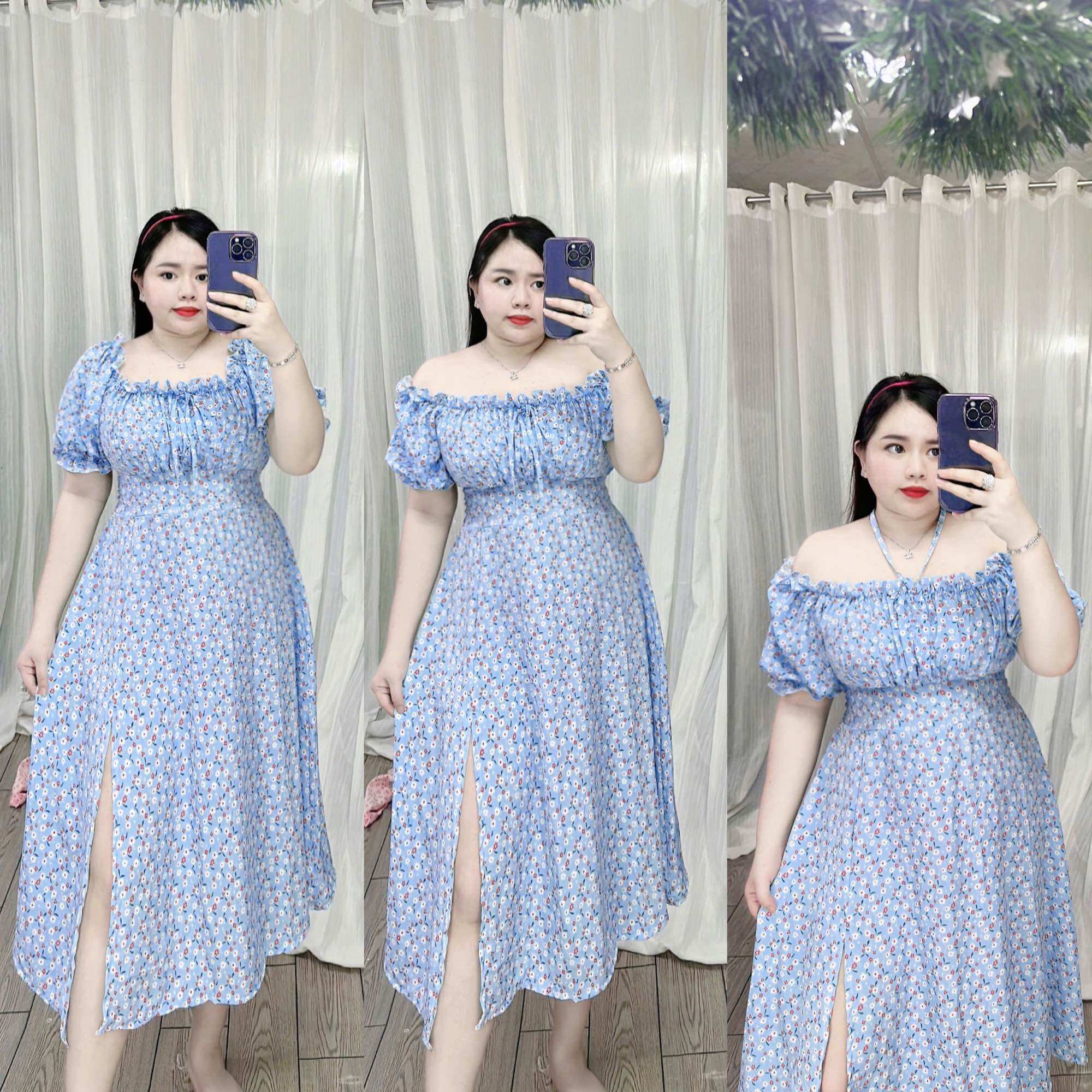 [bigsize 65-90kg] Đầm xẻ tà