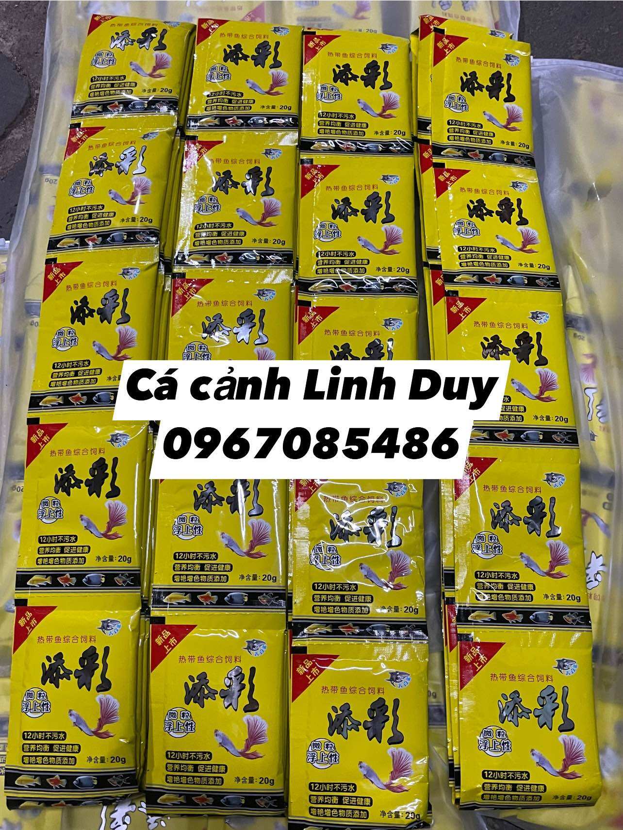 Cám cá 7 màu túi 20g, thức ăn cho cá nhỏ , cám cá nhỏ , thức ăn cá