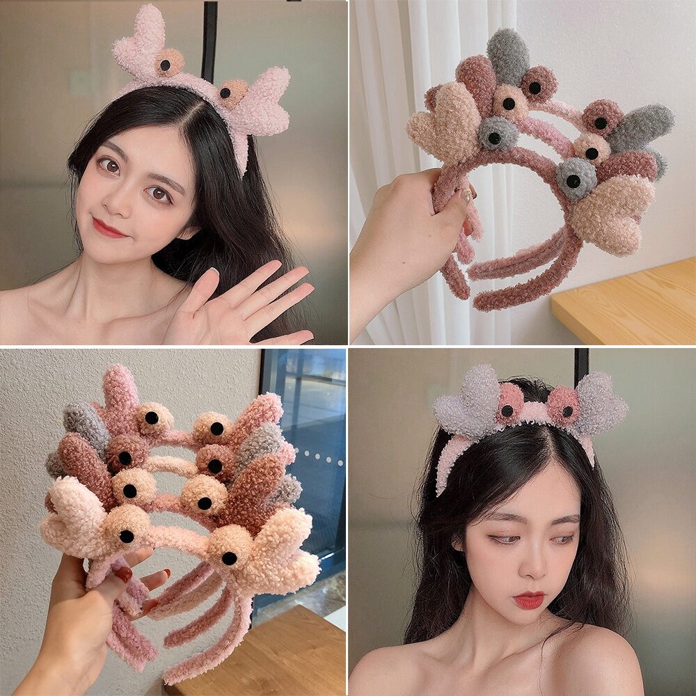 Cài tóc hình cua lông xù phong cách Hàn Quốc