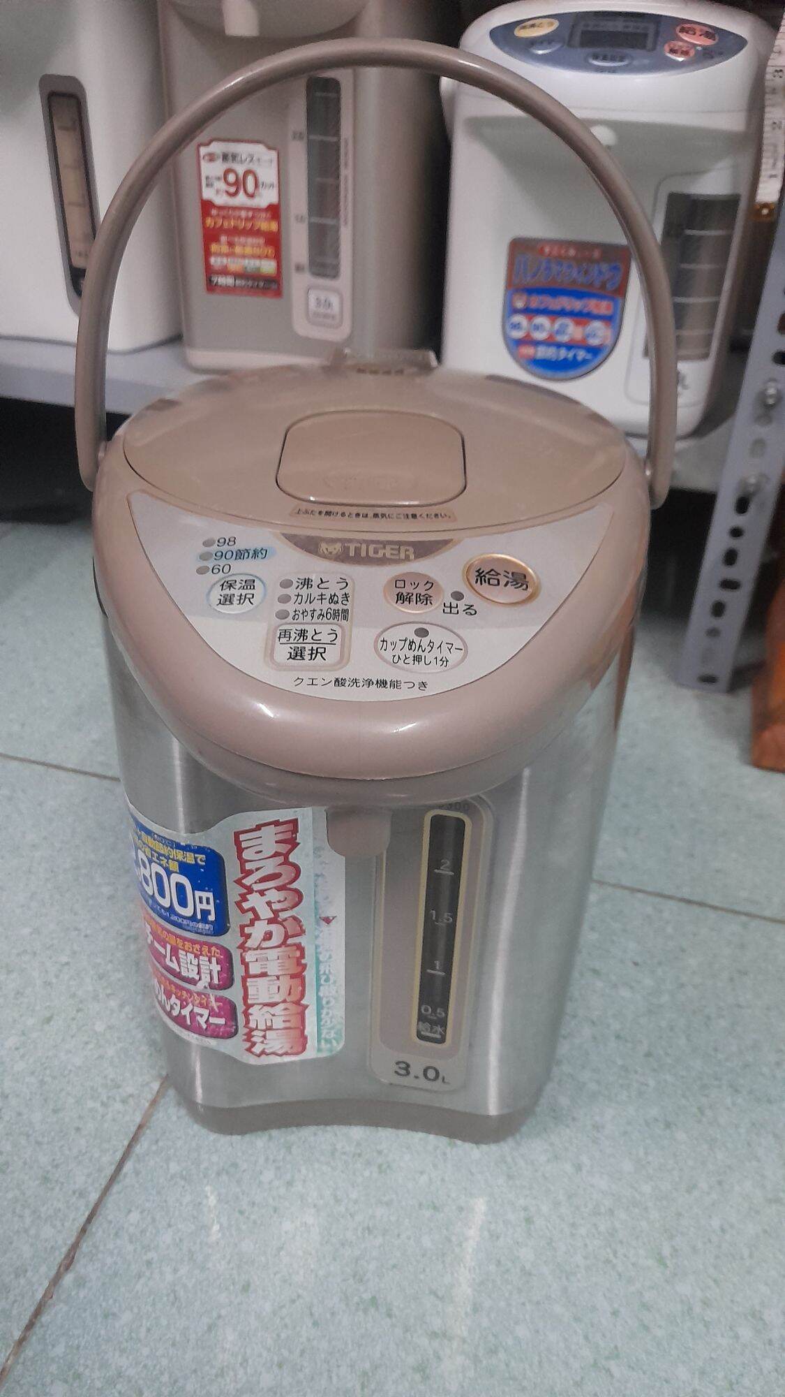 Bình thủy, phích đun nước Tiger nội địa Nhật 3l điện 100v, đun nước sôi và giữ nhiệt, hàng tuyển rất đẹp.
