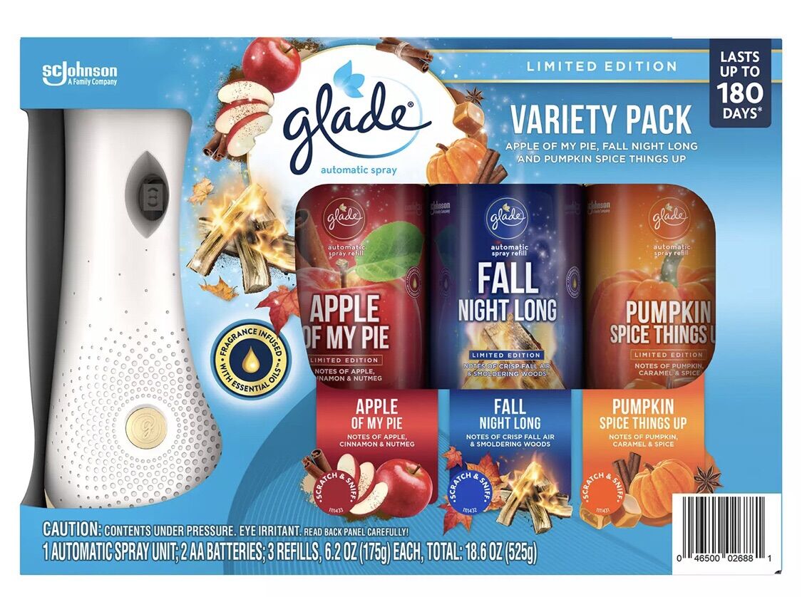 Bộ máy xịt thơm phòng tự động dùng Pin AA Glade Automatic Spray 1+3 hàng Mỹ