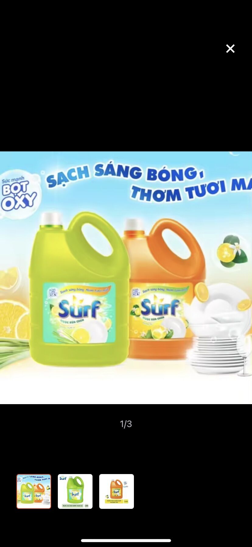 Nước Rửa Chén Surf Chanh Xả / tắc 3.8Kg