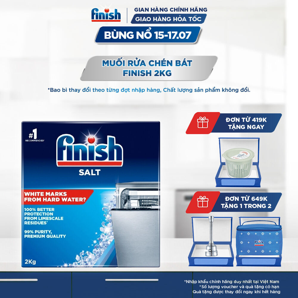 Muối Rửa Chén Bát Finish Salt - Bịch 2kg