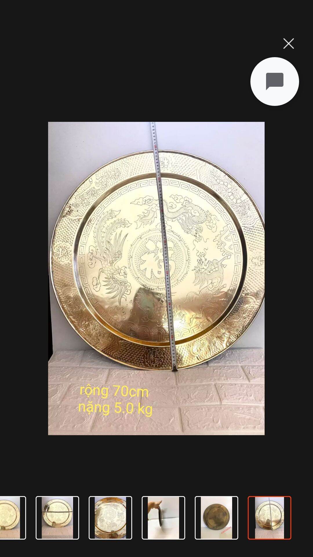 MÂM Đồng 60cm  trạm hoa văn ( long ly quy phụng)