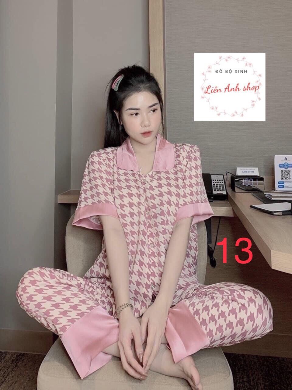Bộ lụa Pijama lụa loại 1 chất mềm mịn, mát + Ảnh thật ,Bộ Lụa Mango Tay Ngắn