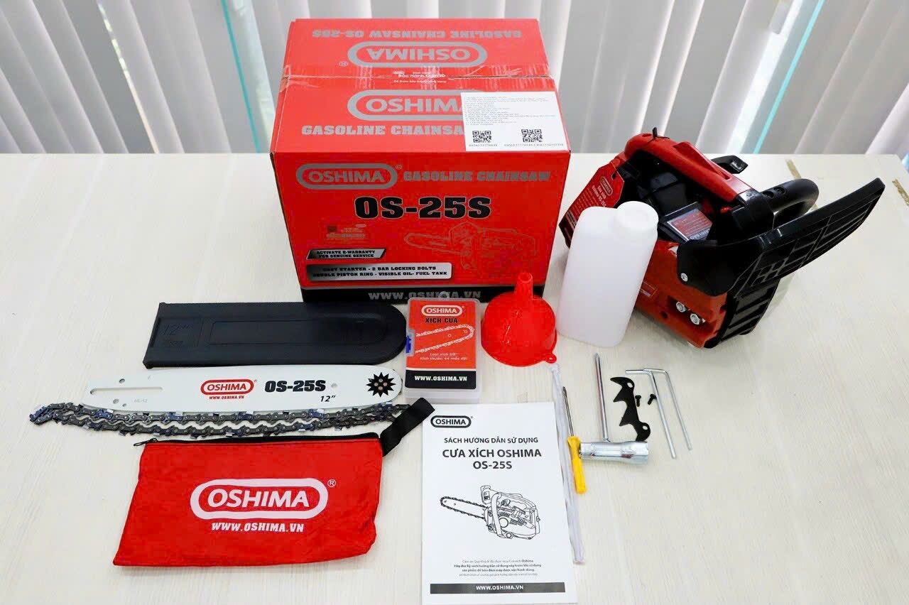 Cưa xích mini Oshima os25s lam dài 30cm, 2 thì