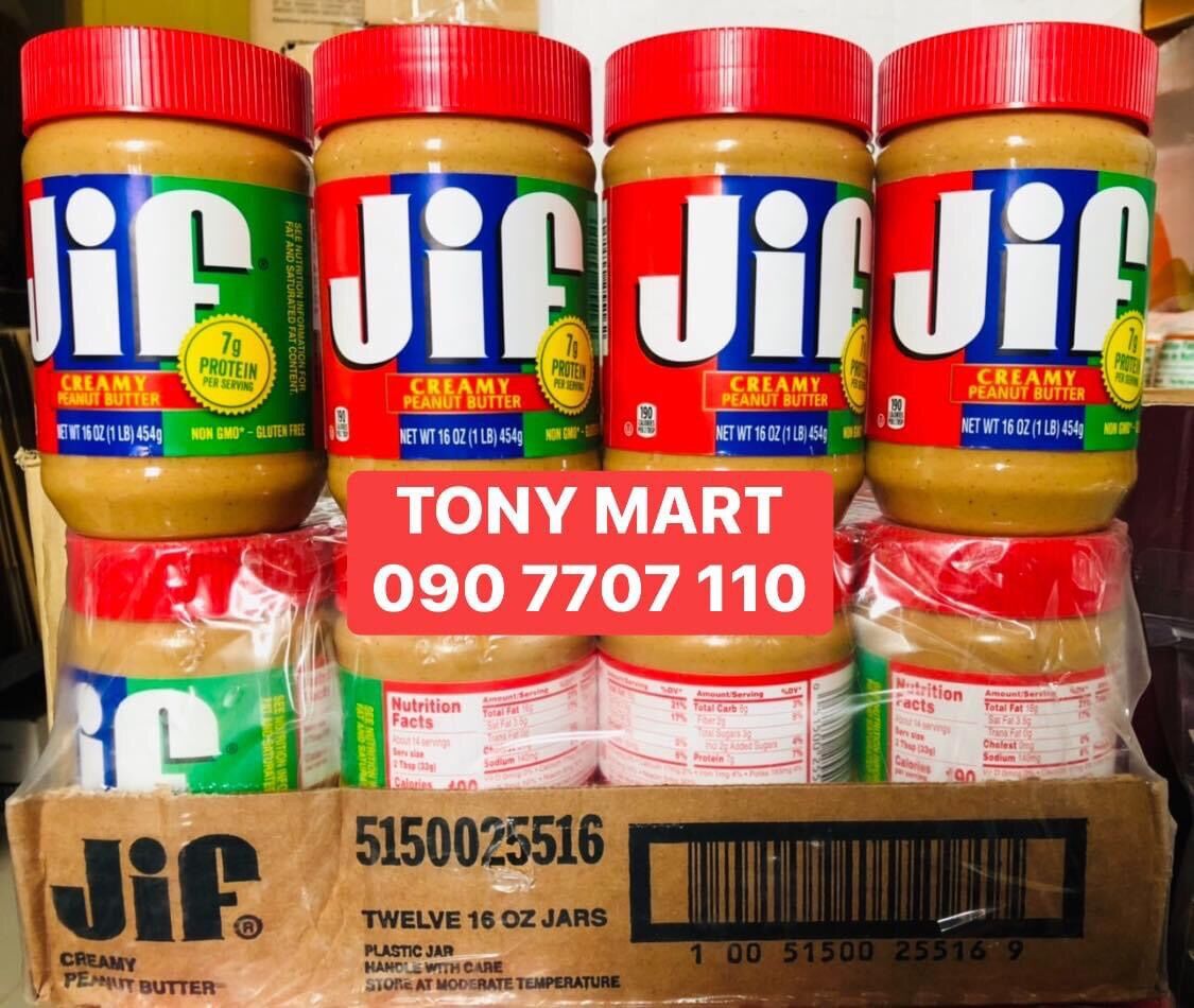 Bơ đậu phộng jif creamy 454g- usa