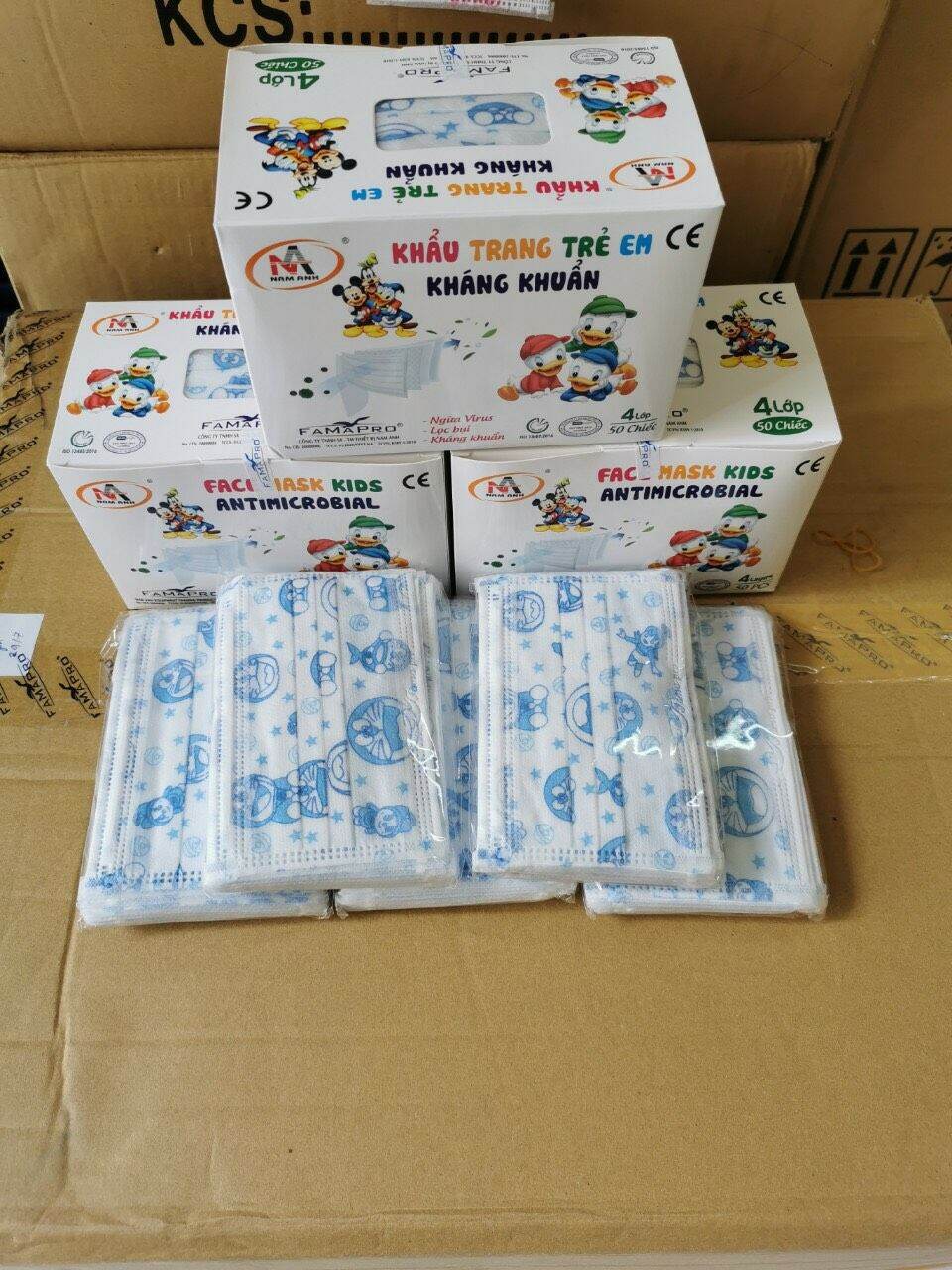 Hộp 50 cái khẩu trang em bé bông từ 5 tuổi trở lên